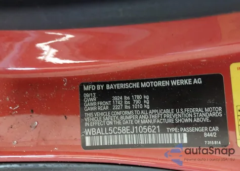 2014 BMW Z4 Sdrive28I z USA, uszkodzony, nr VIN WBALL5C58EJ105621